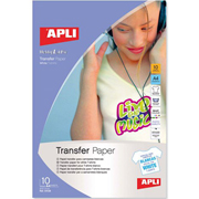 APLI PAPEL TRANSFER TEJIDOS BLANCOS A4 10-PACK 4128